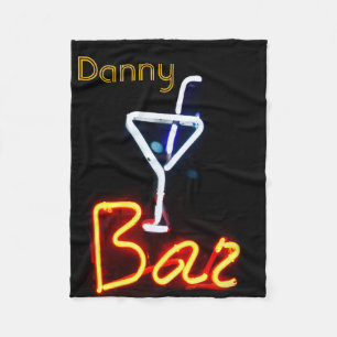 Neon Sign Print Bar Mancave Fleece Blanket