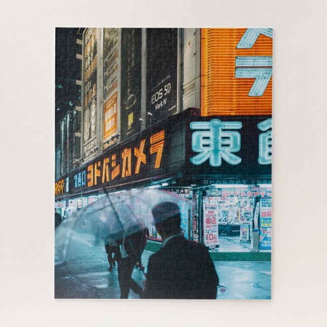 Neon Signs at Night in Tokyo Japan Jigsaw Puzzle (Vertical)