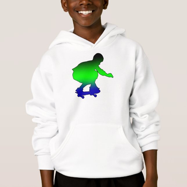 Neon skateboarder boys hoodie (Front)