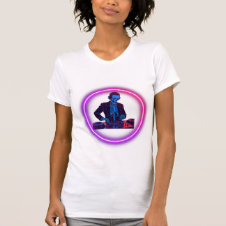 Neon Skeleton DJ – Spooky Party Beats Tee 🎧✨