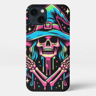  Neon skeleton, Halloween Phone Case