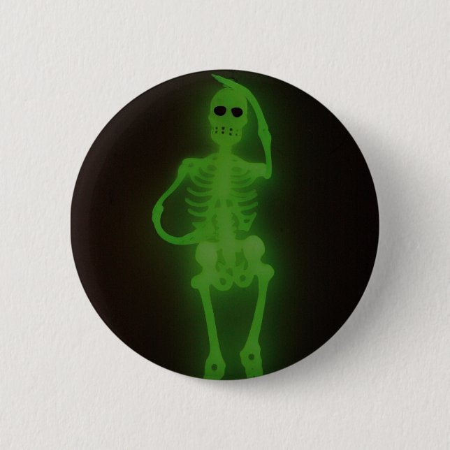 Neon Skelton 6 Cm Round Badge (Front)