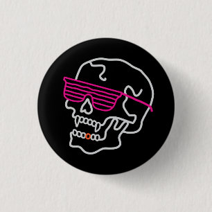 Neon Skull 3 Cm Round Badge