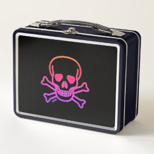 Neon Skull black lunchbox