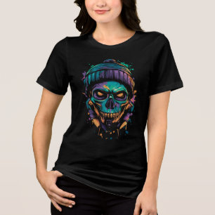Neon Skull: Graffiti Glow Tri-Blend Shirt