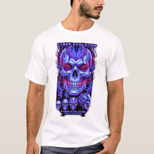 Neon Skull Streetwear White T Shirt