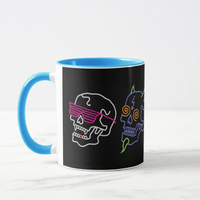 Neon Skulls Mug (Left)
