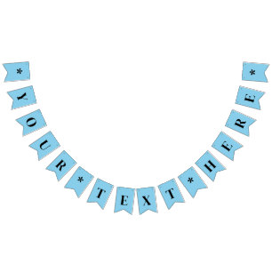 Neon Sky Blue Solid Colour Custom Bunting
