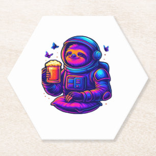 Neon Sloth � Don�t Hurry Essential T-Shirt Paper Coaster