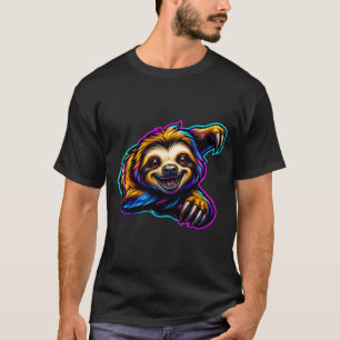 Neon Sloth Vibes – Chill & Colourful Animal T-Shir T-Shirt