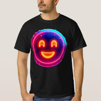 Neon Smile: Bright Happy Glow Design T-Shirt