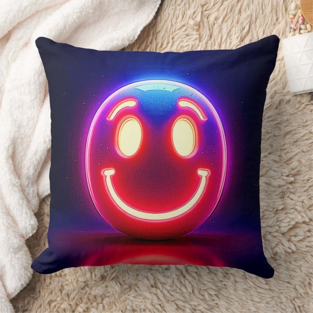 Neon Smile: Happy Glow Cushion (Blanket)