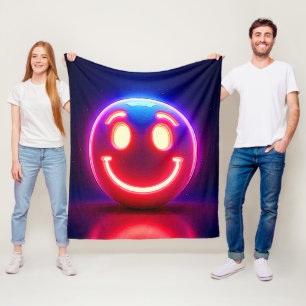 Neon Smile: Happy Glow Fleece Blanket