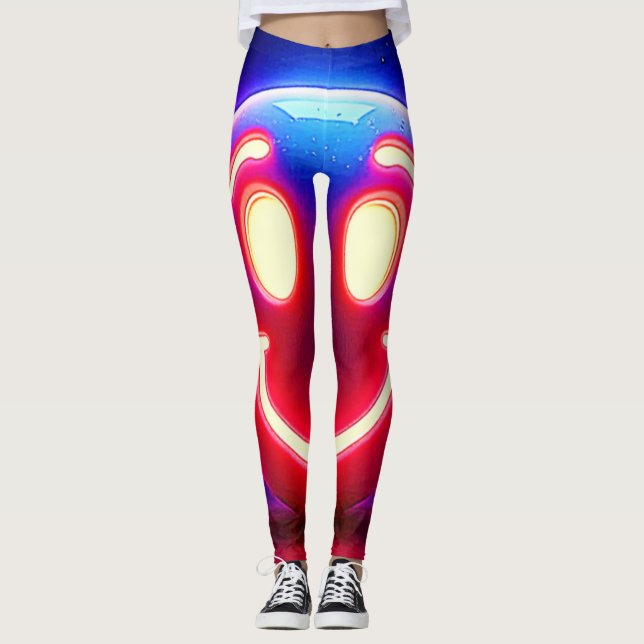 Neon Smile: Happy Glow Leggings (Front)