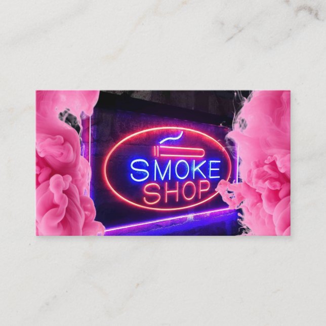Neon Smoke Shop Business Card (Front)