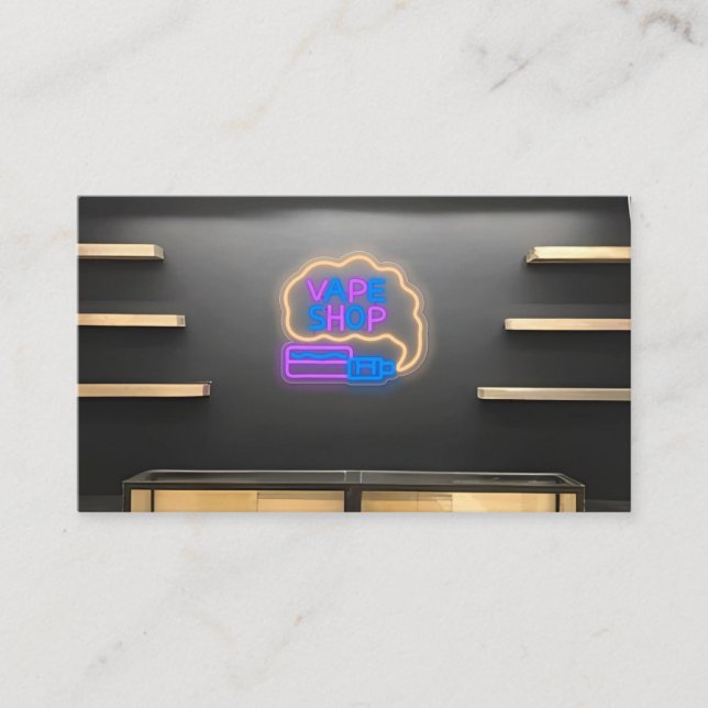 Neon Smoke Shop Business Card (Front)