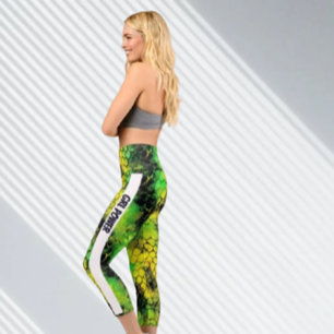 Neon Snake GRL Power  Capri Leggings