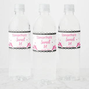 Neon Sneaker Birthday, Glitter Water Bottle Label