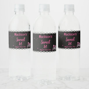 Neon Sneaker Birthday, Glitter Water Bottle Label