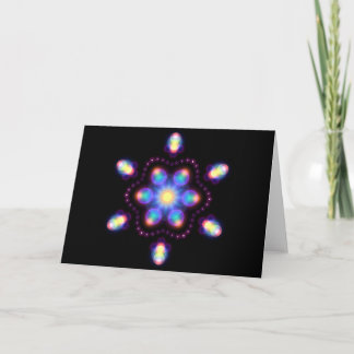 Neon Snowflake 1 Holiday Card