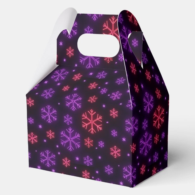 Neon Snowflakes Favour Box (Back)