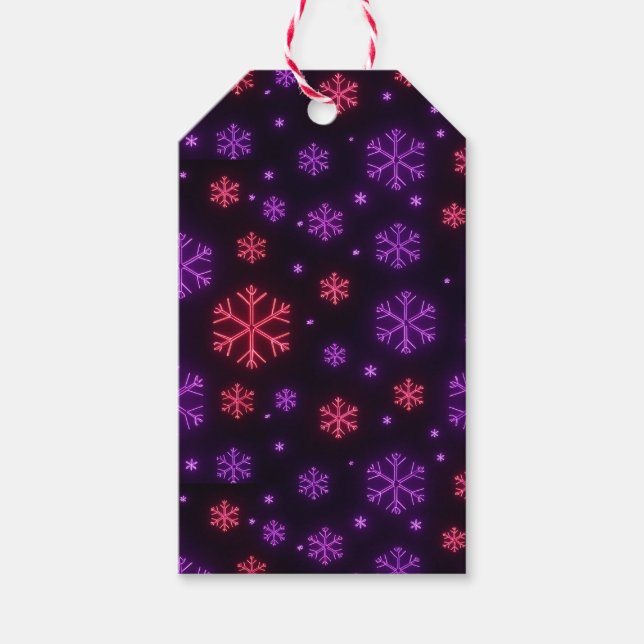 Neon Snowflakes Gift Tags (Front)