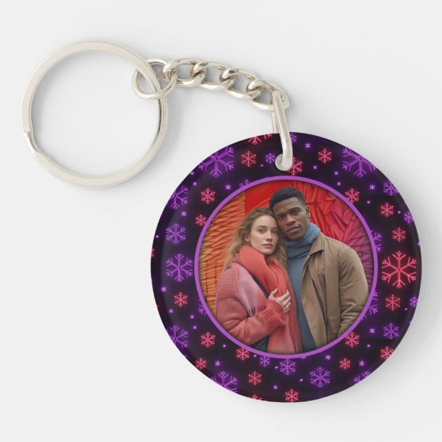 Neon Snowflakes Key Ring (Front)