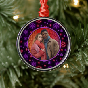 Neon Snowflakes Metal Tree Decoration