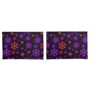 Neon Snowflakes Pillowcase