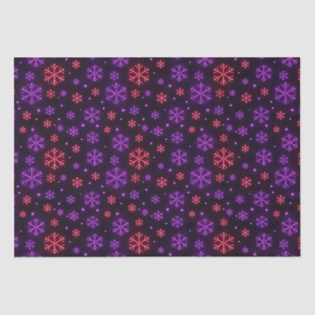 Neon Snowflakes Tissue Paper (Front)