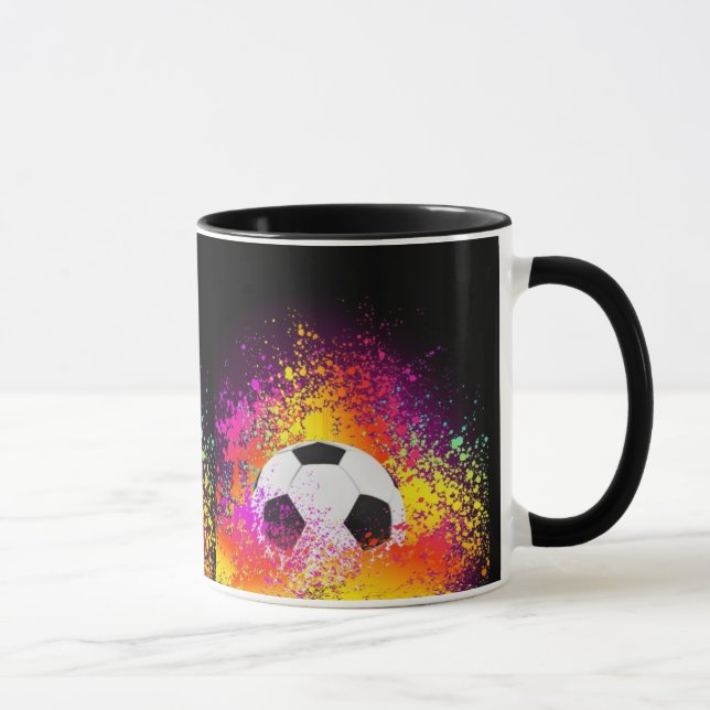 Neon Soccer Ball Mug (Right)