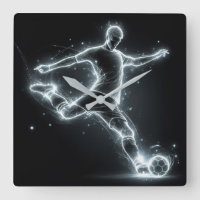 Neon Soccer Player On Black