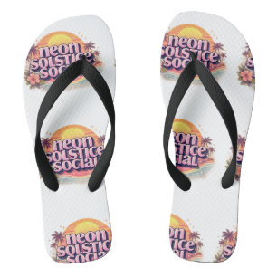 Neon Solstice Social Retro Vintage Pastel Beach Jandals