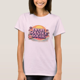 Neon Solstice Social Retro Vintage Pastel Beach T-Shirt