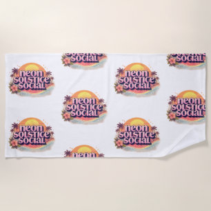 Neon Solstice Social Retro Vintage Pastel Beach Towel