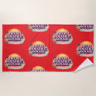 Neon Solstice Social Retro | Vintage Pastel Beach Towel