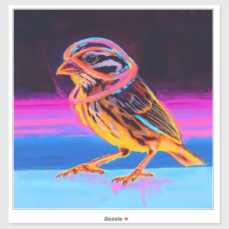 Neon Sparrow with Glowing Accents