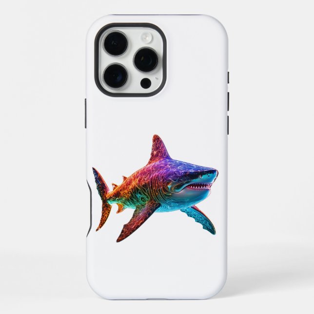 Neon Spectrum Shark iPhone Case (Back)