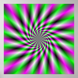 Neon Spinning Wheel Poster