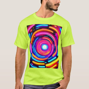 Neon Spiral Light Art T-Shirt