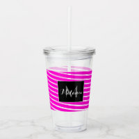 Neon Spiral Ribbon Stripes Monogram Custom Name