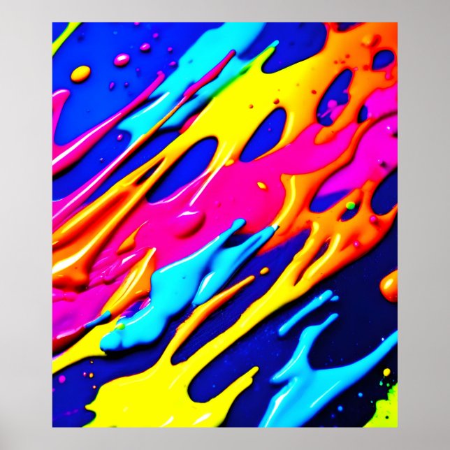 Neon Splatter Design Poster (Front)