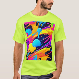 Neon Splatter Paint Art T-Shirt