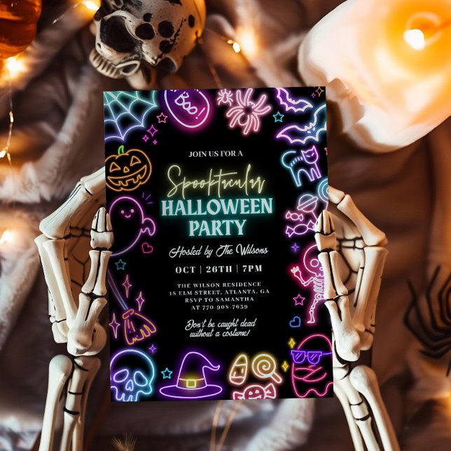 Neon Spooktacular Halloween Invitation (Creator Uploaded)