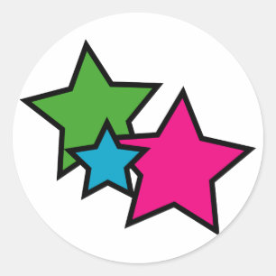 Neon star stickers