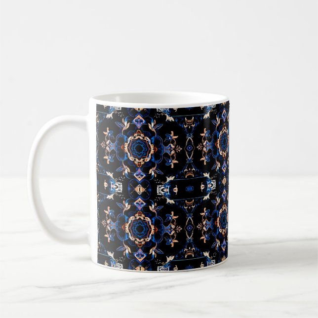 Neon Starburst Kaleidoscope Coffee Mug (Left)