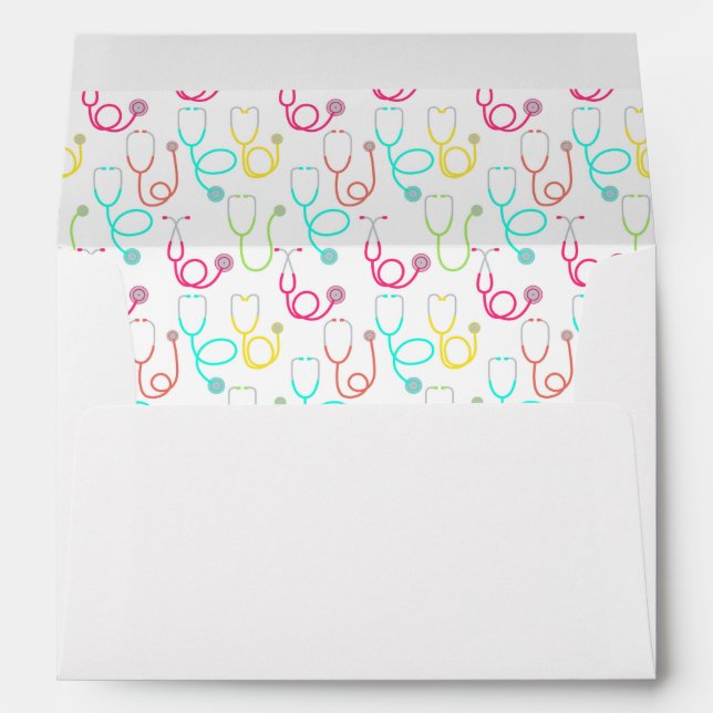Neon Stethoscope Pattern Envelope (Back (Bottom))