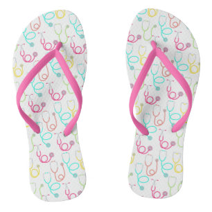 Neon Stethoscope Pattern Jandals