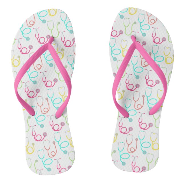 Neon Stethoscope Pattern Jandals (Footbed)