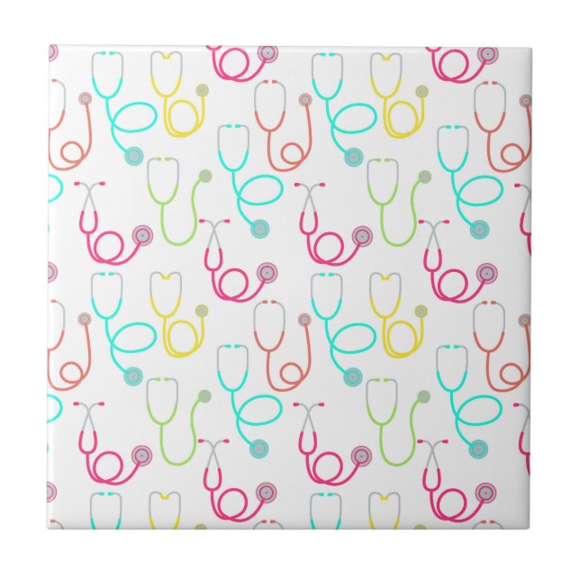 Neon Stethoscope Pattern Tile (Front)